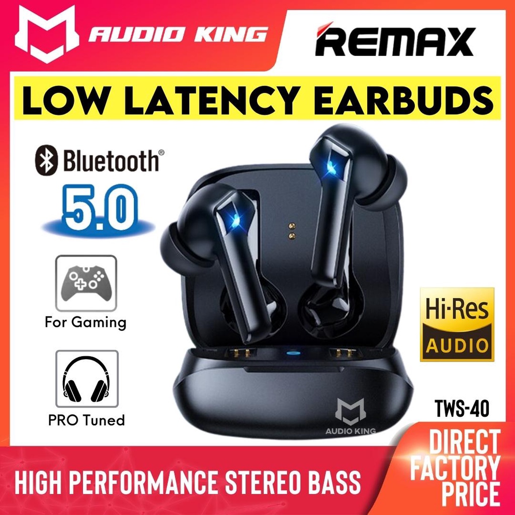 REMAX Earbuds Gaming Earbuds TWS Black Wireless Earphone Low Latency