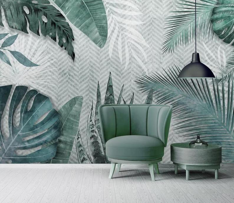 3D Leaves Jungle Wallpaper Modern Wallpaper Landscape Wall paper Mural Home  Decor | Shopee Malaysia
