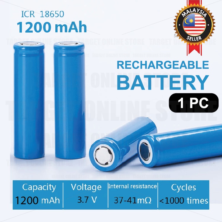 1 Pc 18650 Rechargeable Battery Li Ion Lithium 3 7v 1200mah Bateri