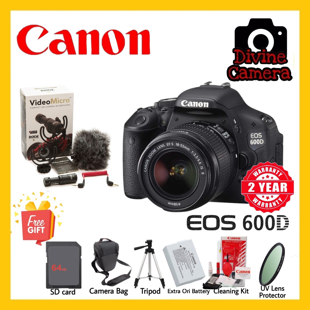 Canon EOS 600D 1855mm f/3.5 5.6 Entry Level DSLR Camera Shopee Malaysia