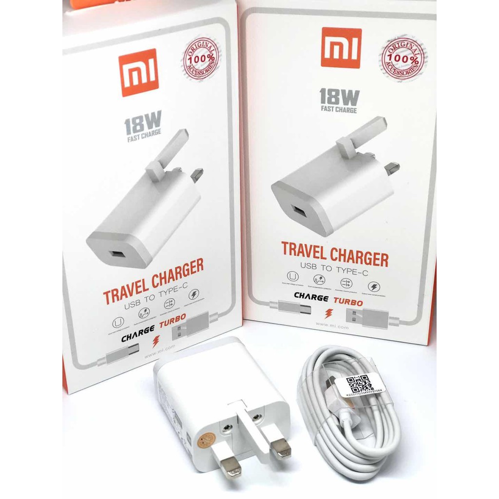 TZEL Mi 18w Fast Charger Original Xiaomi Redmi Turbo Charge Fast ChargingTravel Adapter With Cable