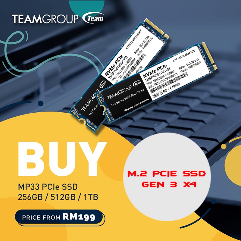 TeamGroup MP33 PCIe 3.0 x4 NVMe 1.3 3D NAND Internal SSD
