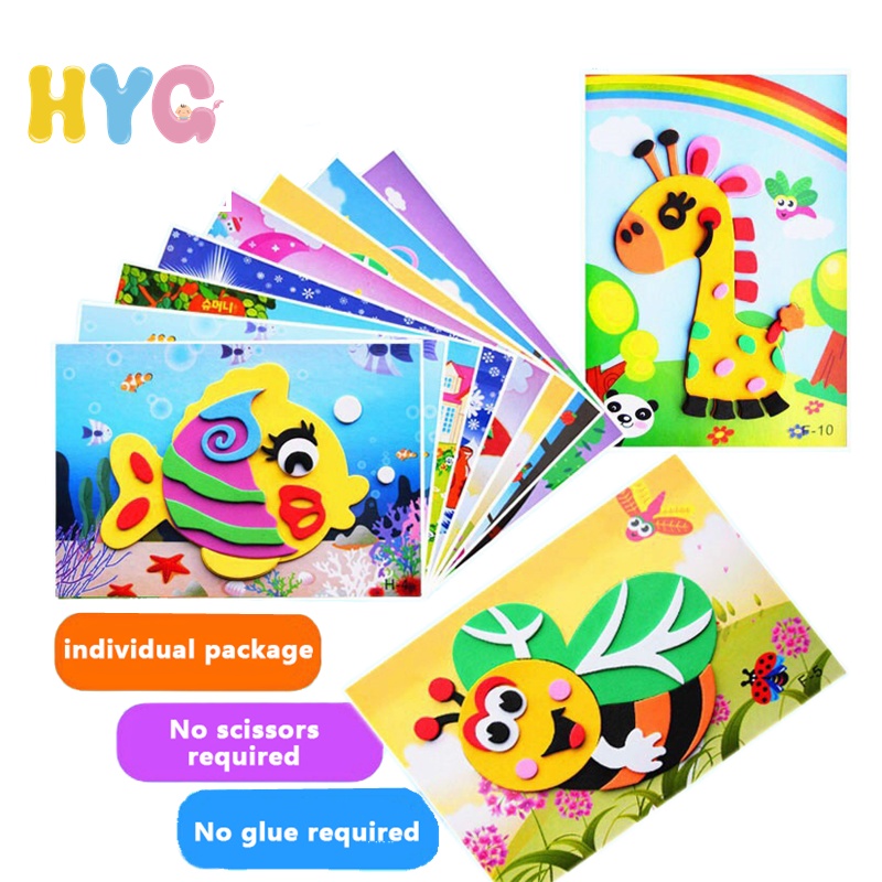 HYG Toys Children's EVA handmade 3D stickers children's puzzle stickers kid's educational toys