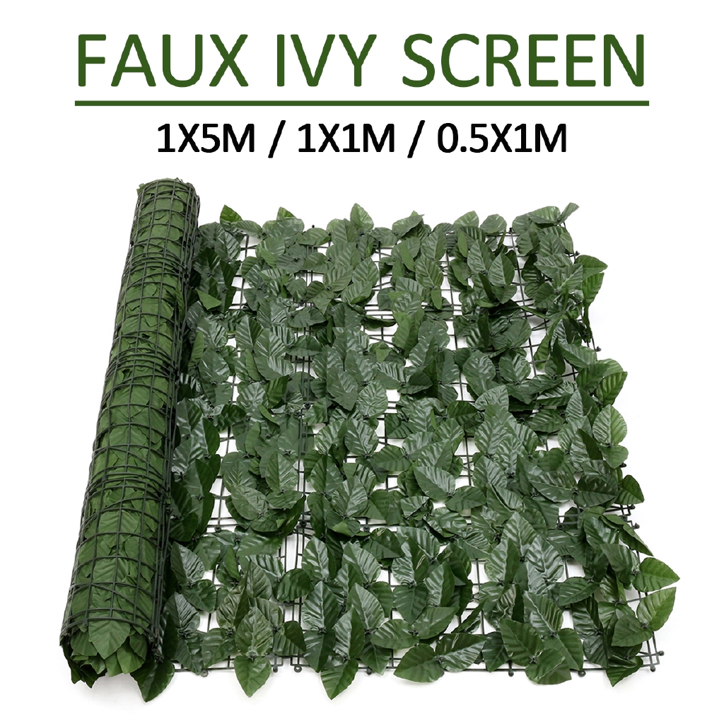 Artificial Hedge Roll Screening Ivy Leaf Garden Fence ...