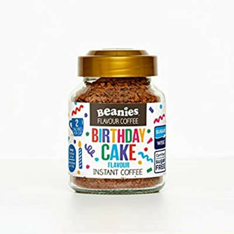 Beanies Birthday Cake Flavour Instant Coffee, 2 Calories per Cup