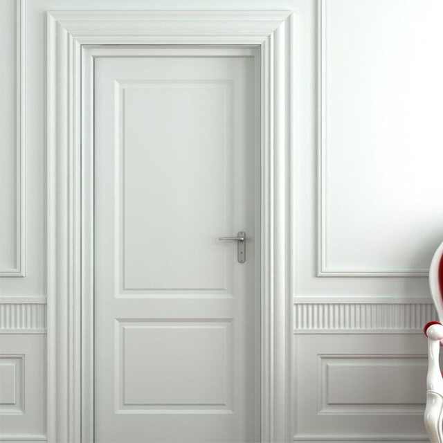 English Style Wooden Door Moulded SemiSolid Pintu Kayu Bilik Undercoat