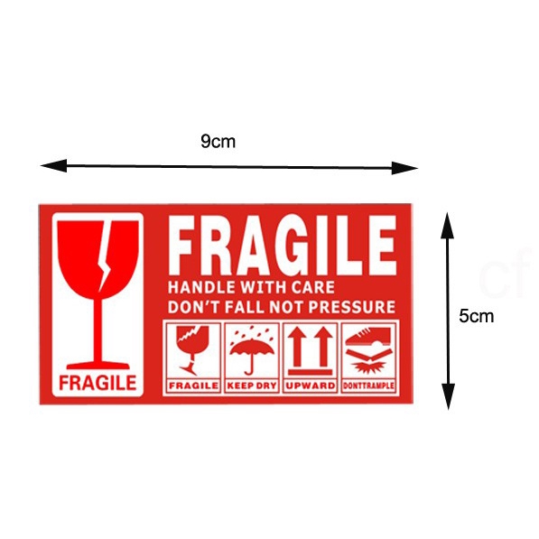 Fragile Sticker 90 Mm X 50 Mm 100 Pcs Shopee Malaysia