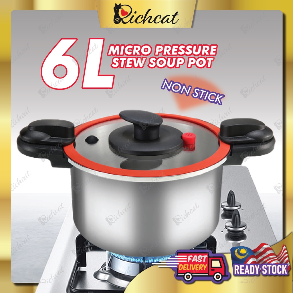 Richcat118 Multifunction Micro Non Stick Pressure Cooker Stew 6L