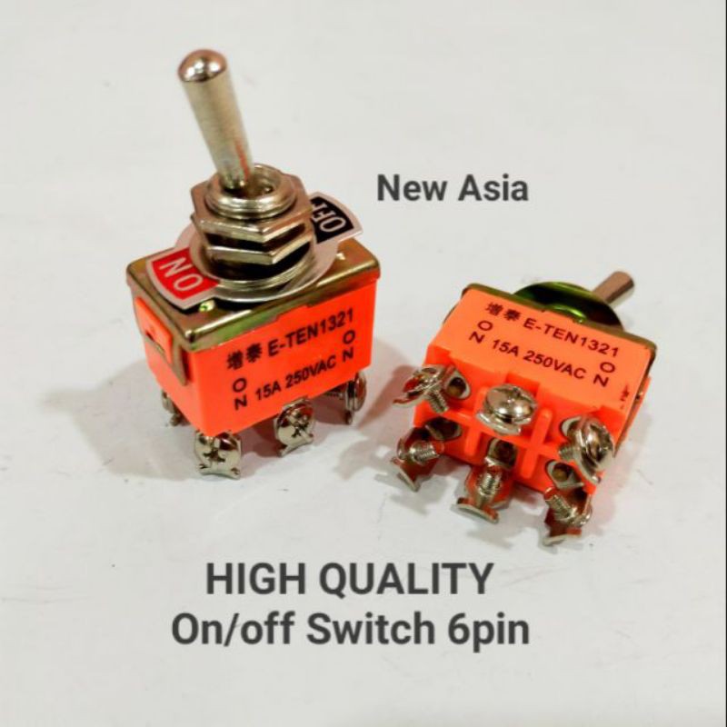 On/Off Switch 6pin Heavy Duty Toggle Flick Switch ON OFF 6pin | Shopee