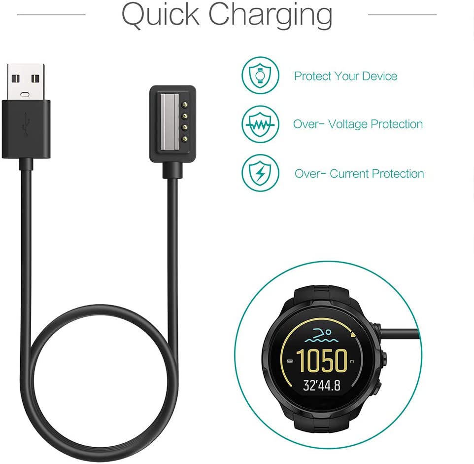 TUSITA Charger for Suunto 3 Fitness Suunto 5 Traverse. USB Charging Cable 100cm 