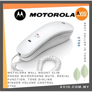 Motorola Wall Mount Slim Phone Microphone Mute Redial Function Tone Dialing Ringer Volume Control CT50