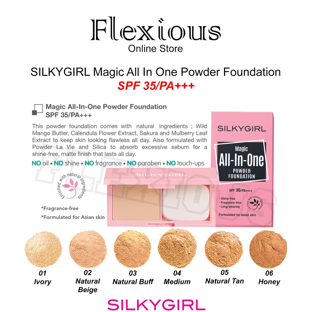*SILKYGIRL* Cosmetic Magic All-In-One Powder Foundation - Normal GF0151,GF0135