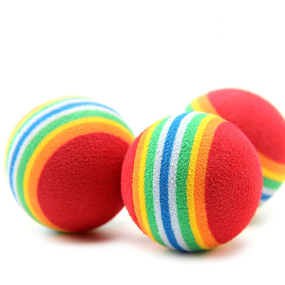 Quality Versatile 1 pc Pet Cat Dog Kitten Soft Foam Rainbow Play Balls Toys Funny Must - Image 4