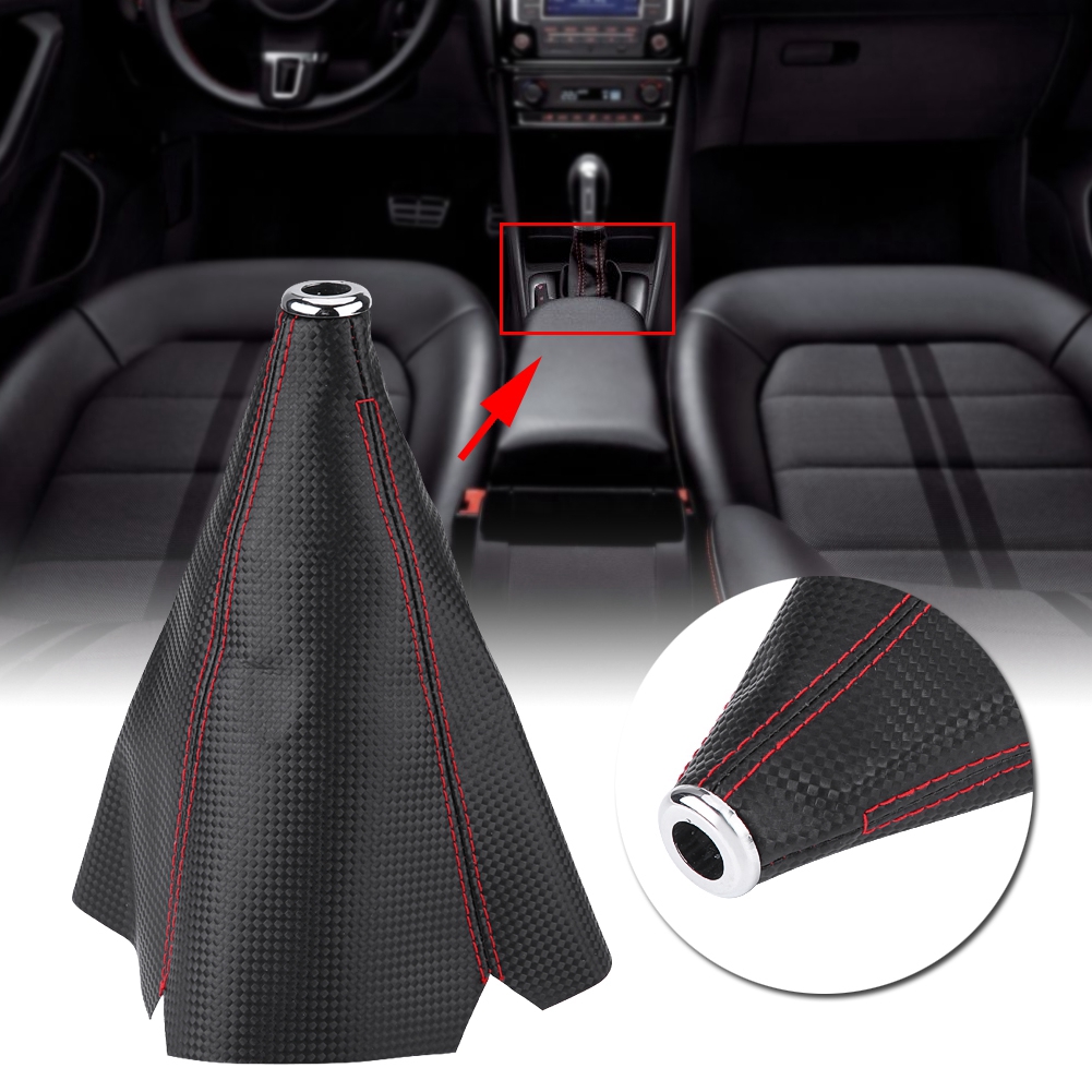 Gear shift gaiter of faux leather Red and black Aerzetix Color 