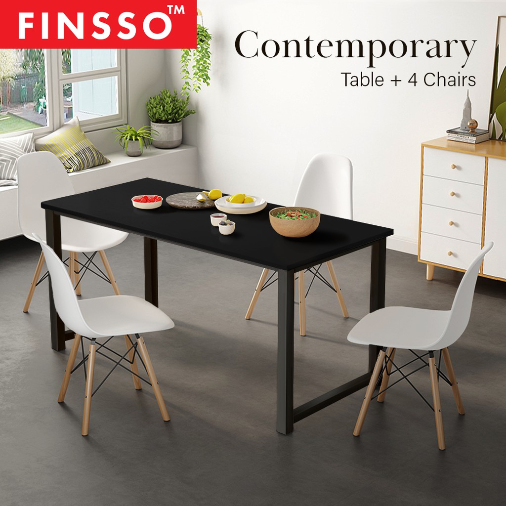 SHOCKING DEAL!! FINSSO: [120cm x 60cm] Contemporary Table with Eames Chair Dining Set