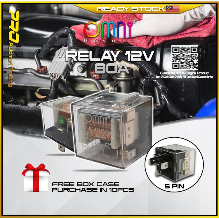 Omni Beyond CAR 12v 5 PIN RELAY 80A WITH LED LIGHT & RALAY SOCKET ...