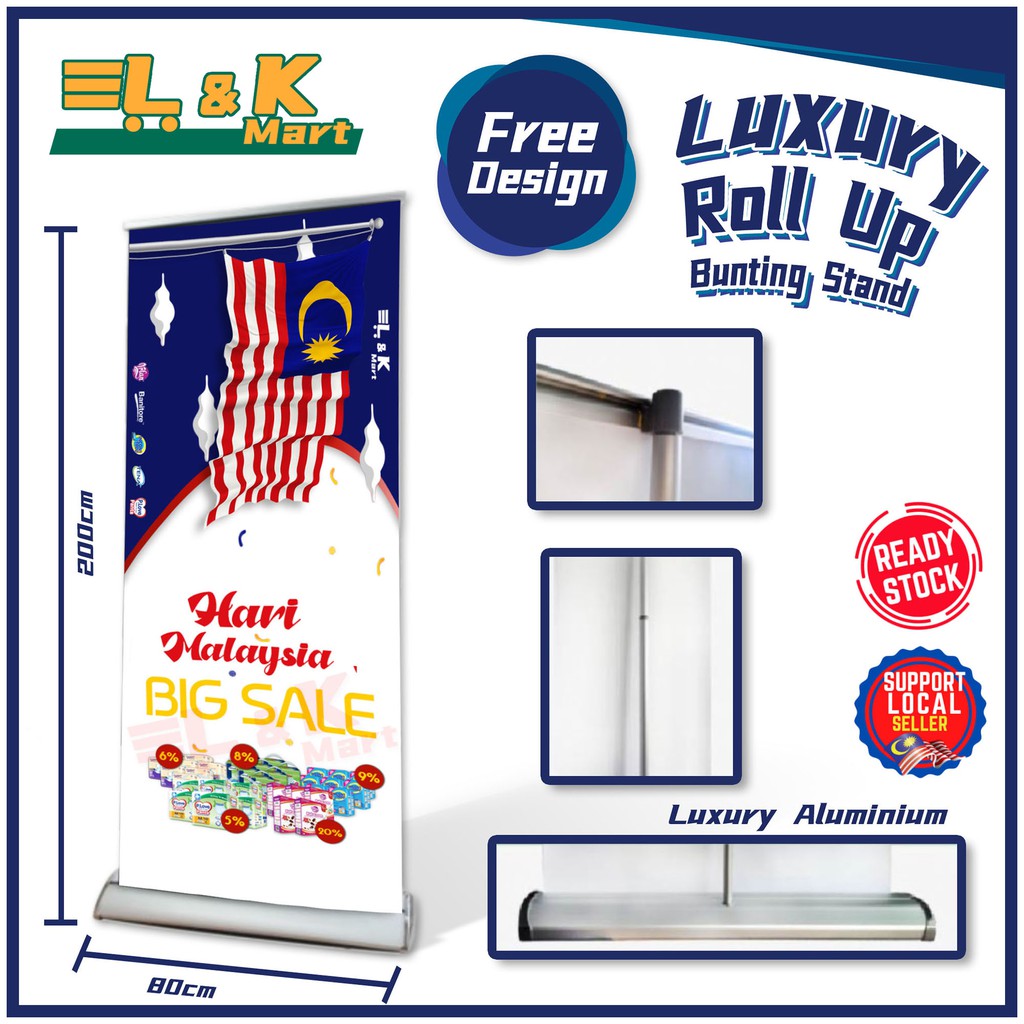 Luxury Roll Up Bunting With Printing Free Design Shopee Malaysia