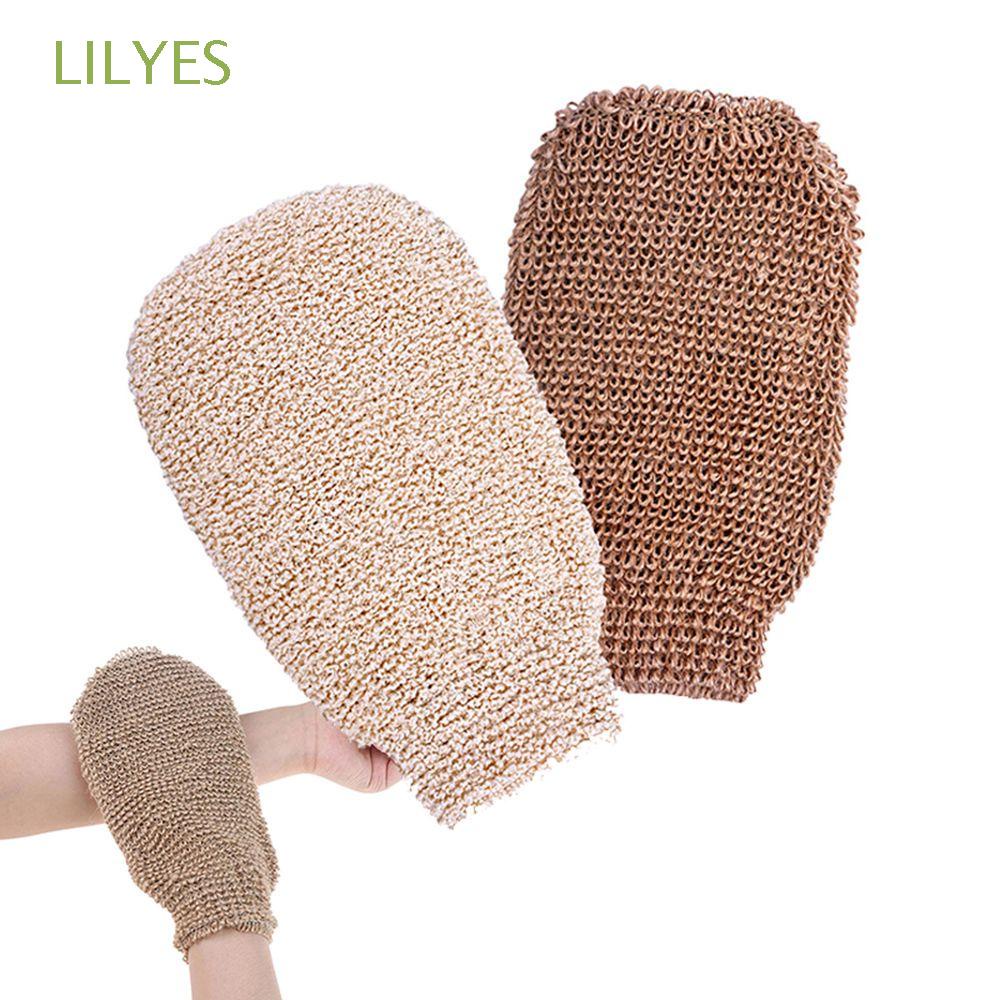 LILYES 1/2/3pcs Body Scrub Gloves Bamboo Fiber Shower Body Brush