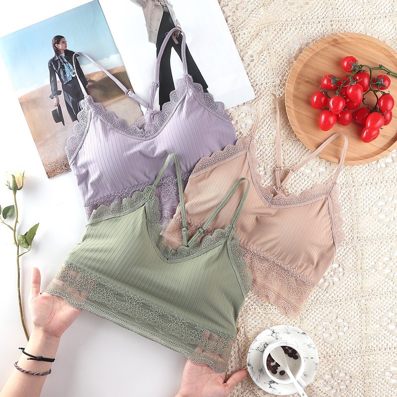 Ready Stock Malaysia 🇲🇾 Women Sexy Lace Bra Wireless Tube Comfortable