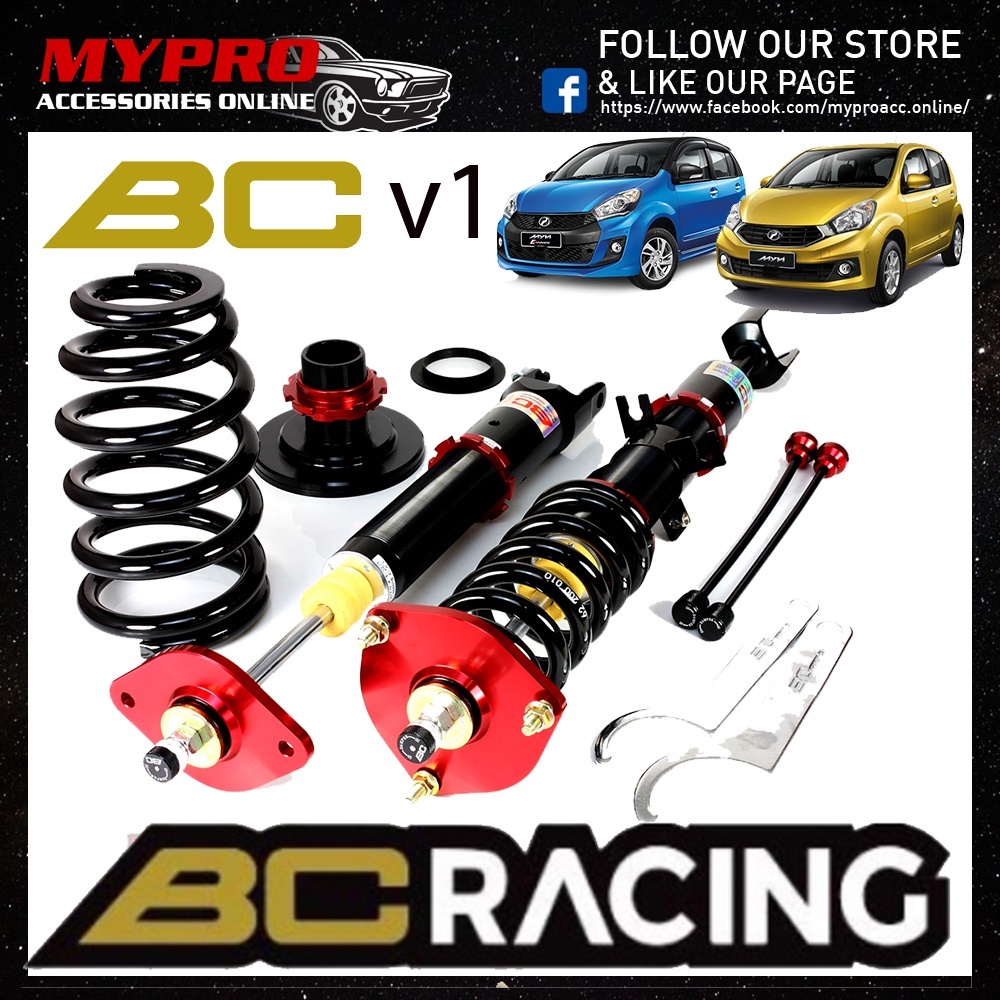 Best Perodua Myvi 2005 2017 Bc Racing V1 Series Hi Lo Soft Hard Adjustable Absorber Suspension Shopee Malaysia