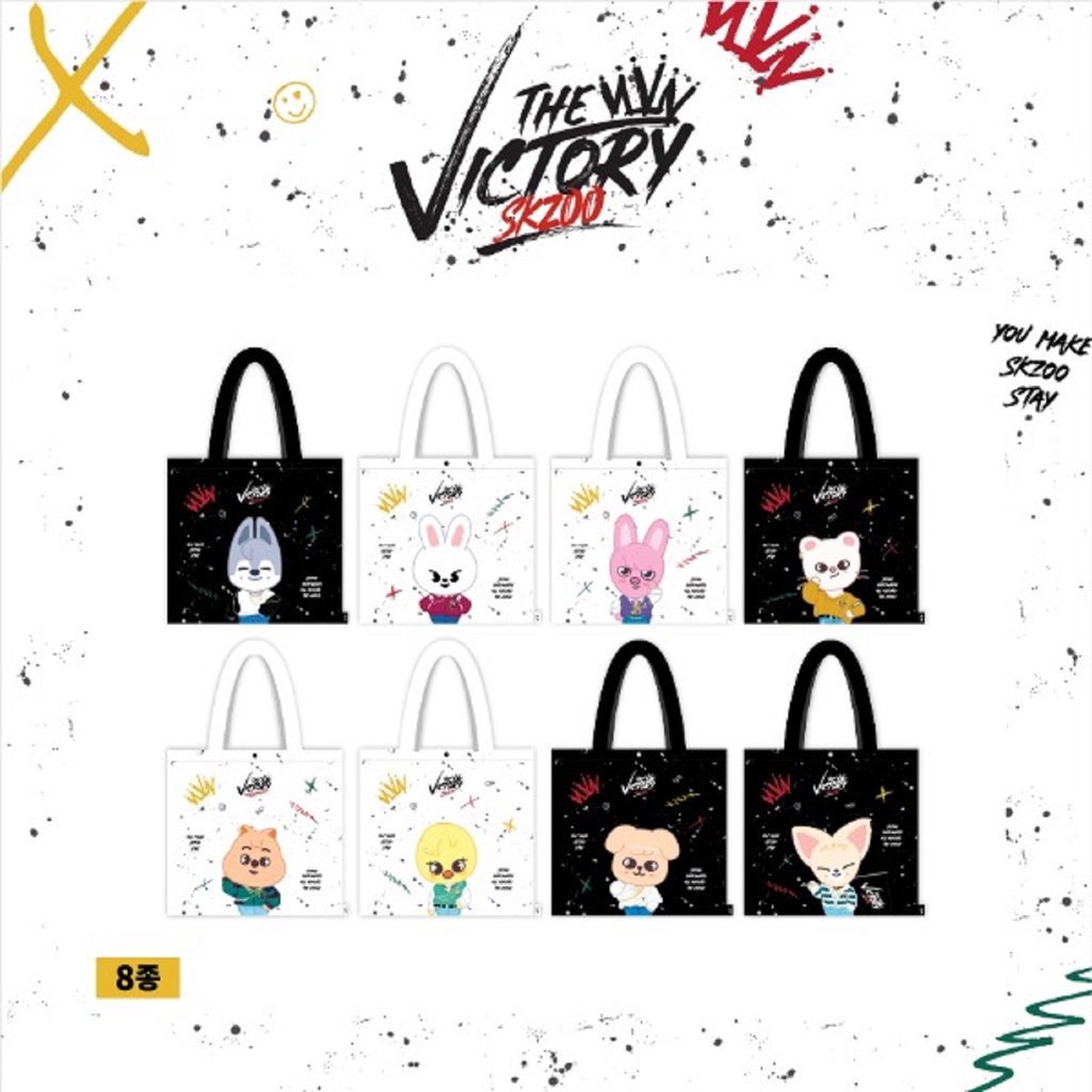 Stray Kids Victory Merchandise TARPAULIN BAG & KEY RING MINI CHARM [READY STOCK]