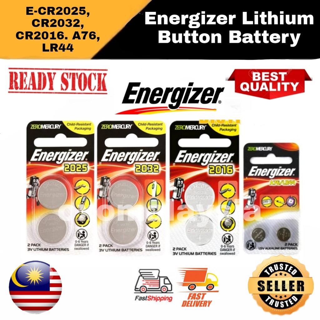 Energizer Lithium Button Battery E-CR2025,CR2032, CR2016, A76, LR44