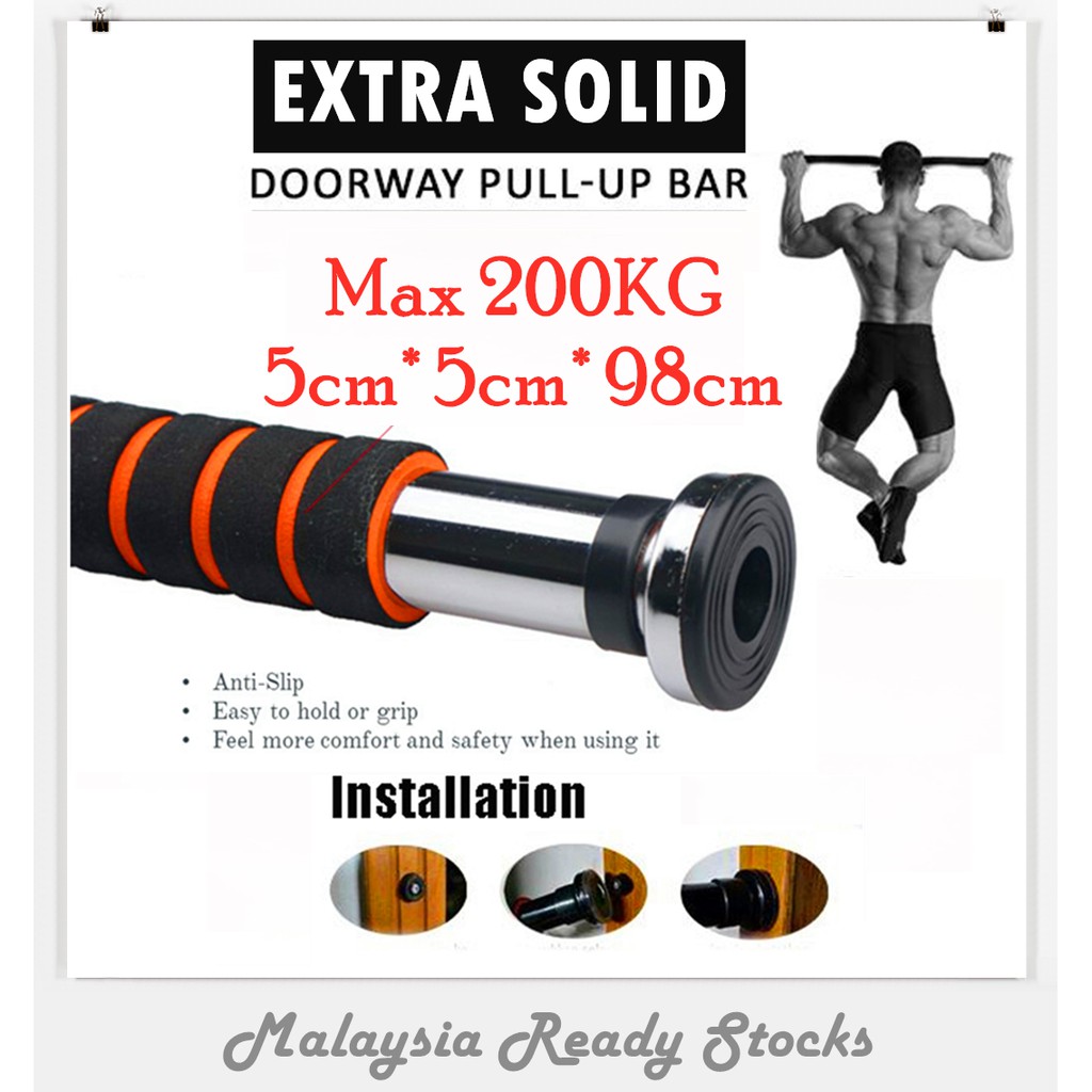 【Solid 98130cm】 Door Way Pull Up Bar Push Up Workout Gym Chin Up Bar