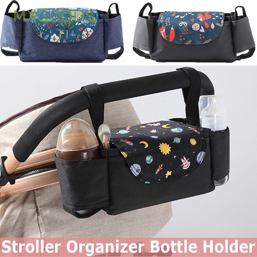 MXGOODS Portbale Baby Pram Organizer Universal Stroller Cup Holder Bottle Holder Infant Nappy Bags Winter Mummy Bag Wheelchair Multifunctional Carriage Stroller Storage Bag