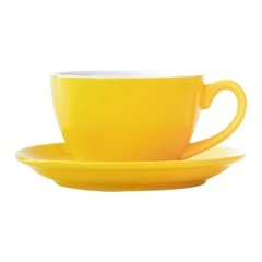 MATCHARO European Style Colourful Ceramic Barista Latte Cup and Saucer Set 咖啡杯套装 (220ml/300ml)