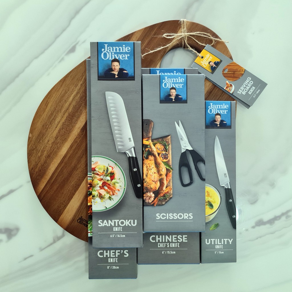 Jamie Oliver Professional Chef Knives Collection Scissors, Utility Knife, Santoku Knife, Chef