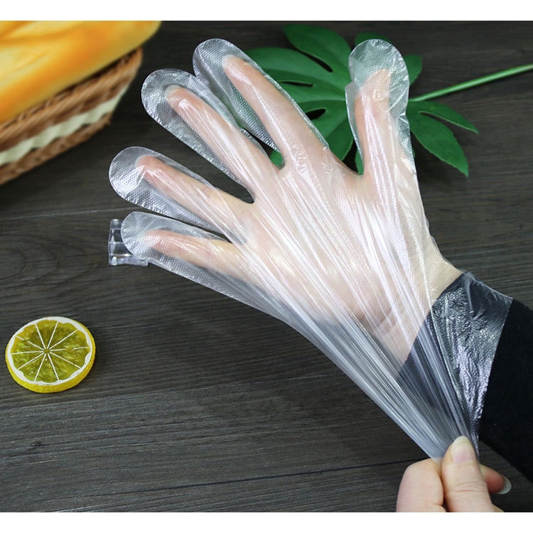 100PCS Plastic Gloves Disposable Food Grade Glove Cosmetology Hand