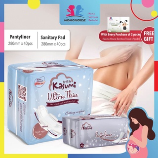 KASUMI Pad Sanitary Pad Panty Liner Pad Daily Fresh Wide & Comfortable 40s  (2 Pack With Gift)