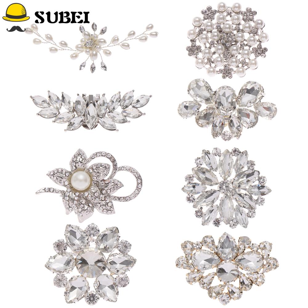 SUBEI 1PC Lady Shoe Clip High Heel Charm Buckle Shiny Decorative Clips Women Bride Wedding Square Clamp Rhinestone New Shoe Decorations