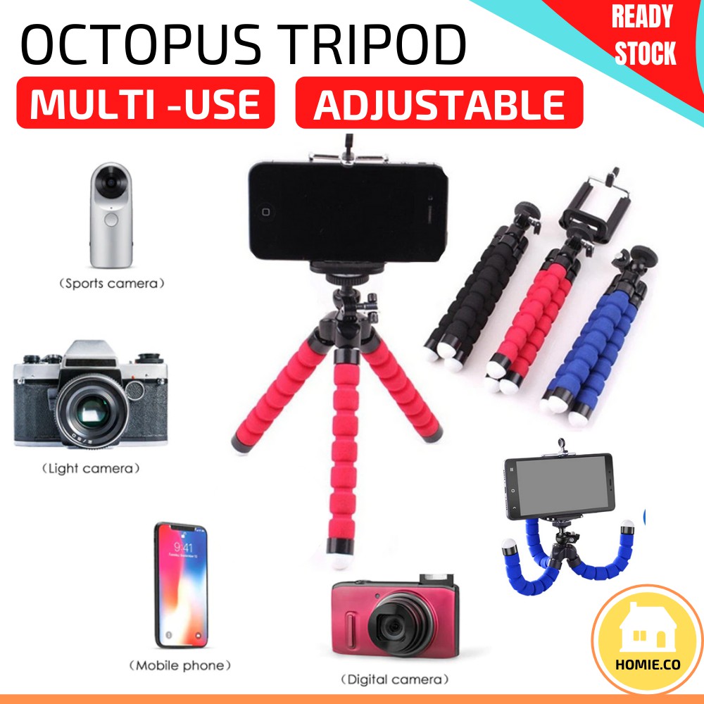 Portable Selfie Stick Octopus Mini Tripod Universal Camera Holder Mobile Phone Stand GoPro Action Cam Smartphone 三脚架