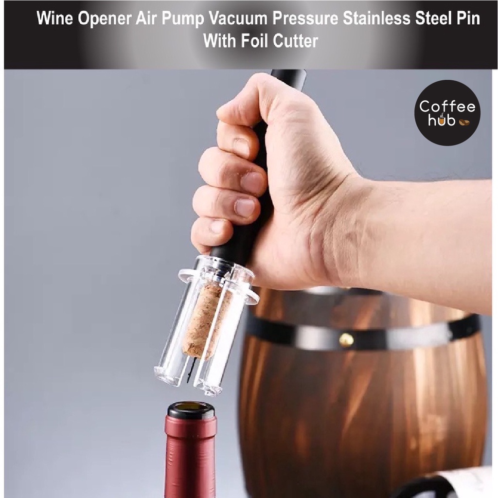 (Ready Stock)Wine Opener Air Pump Vacuum Pressure Stainless Steel Pin