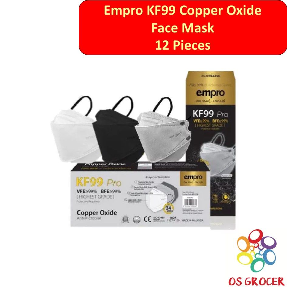 Empro KF99 Pro Copper Oxide Antimicrobial Face Mask 12 Pieces Shopee