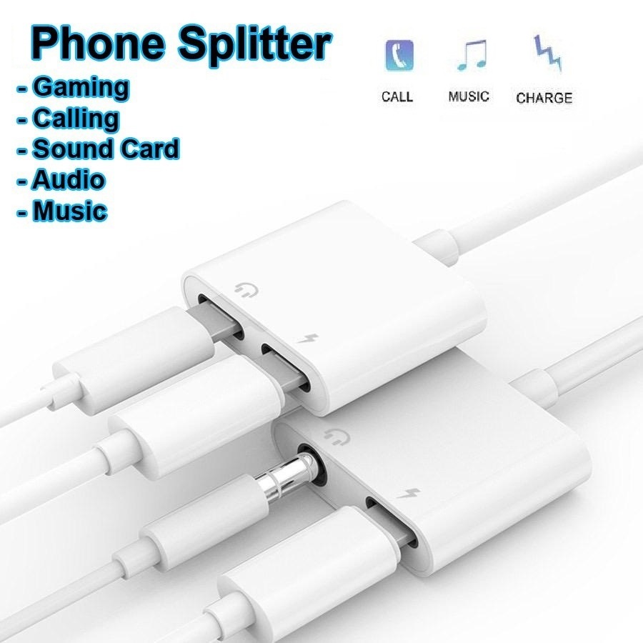 Phone Splitter Phone Adapter Max Earphone jack 3.5mm Cable Gaming PUBG