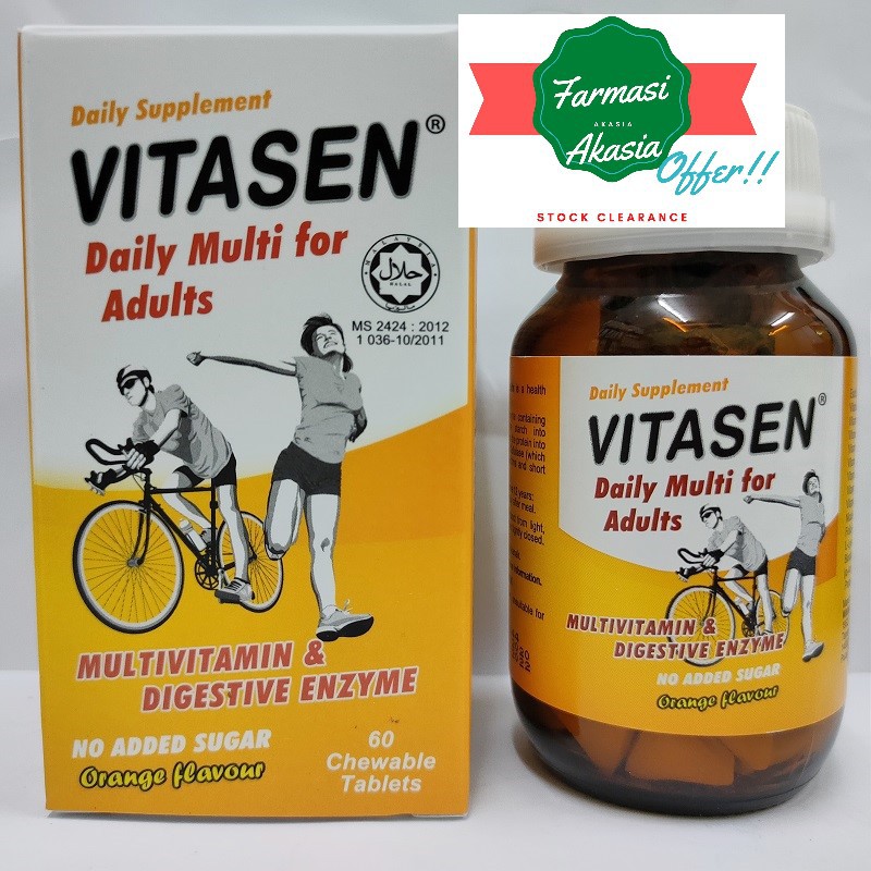 Vitasen Daily Multivitamin Plus Lysine Chewable Tablet Chocolate
