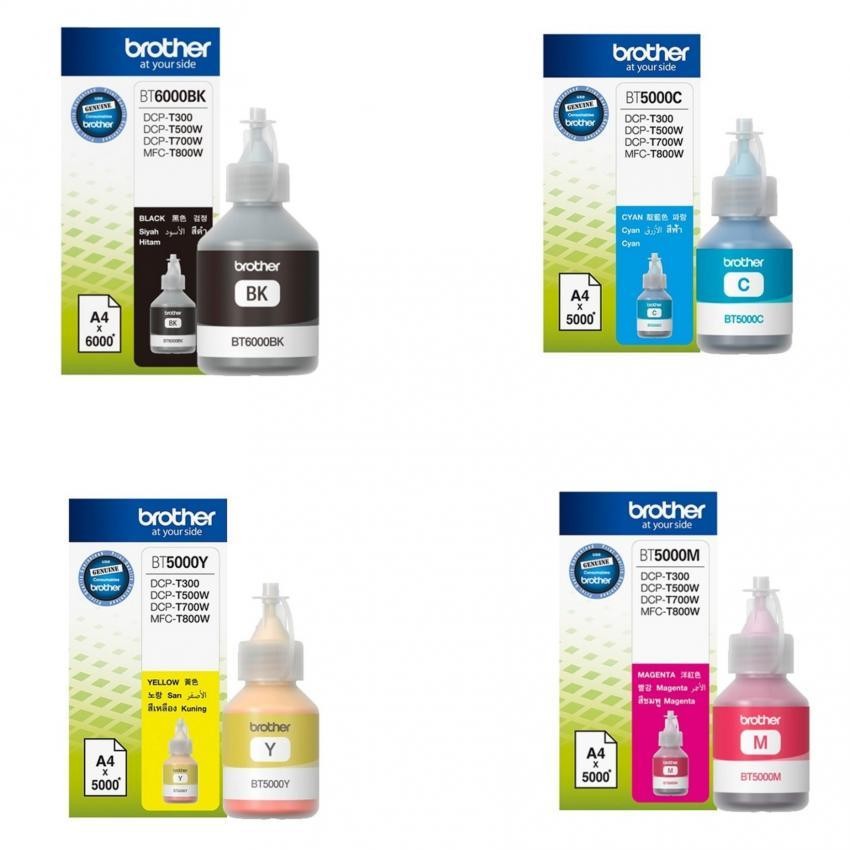 Brother Ink Bt6000bk Bt5000c Bt5000m Bt5000y For Printer Dcp T300 Dcp T500w Dcp T700w Mfc T800w Shopee Malaysia