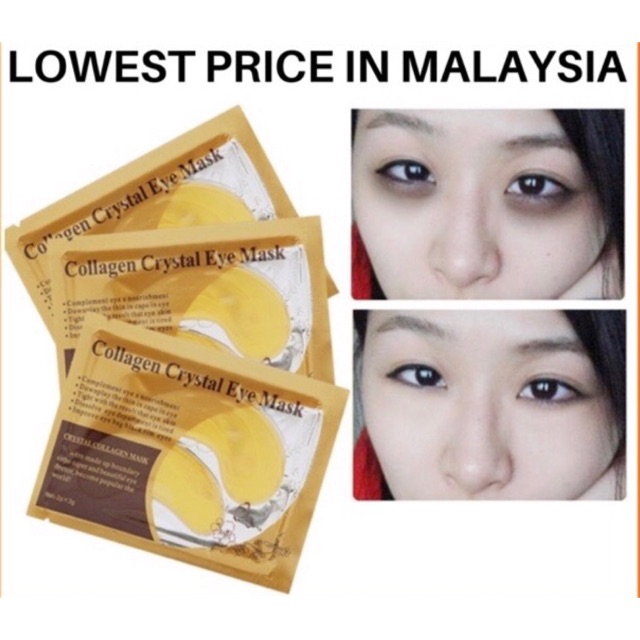 Termurah 24k Collagen Crystal Eyemask Gold Eye Mask Anti Dark Circle Wrinkle Anti Aging Shopee Malaysia