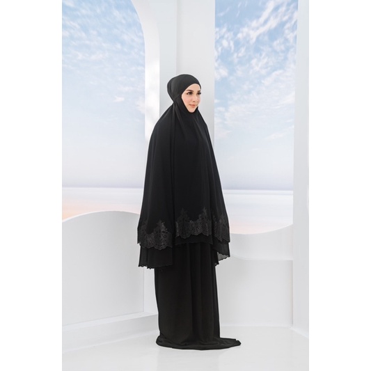 Jenna Muslim Wear- Telekung Chiffon Black