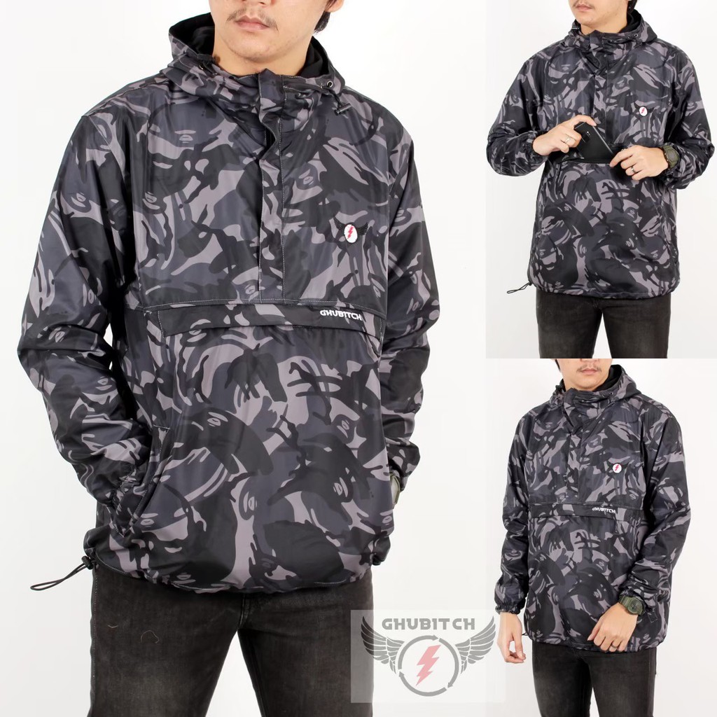 Jd- Men's Striped Pleated Jacket/CAMO Pleated Jacket/Parachute Jacket/WATERPROOF WATERPROOF Jacket