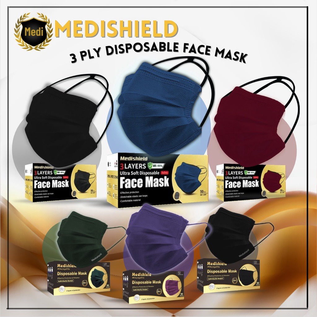 Medishield 50pcs 4ply Hijab Mask 3ply Face Mask Headloop Non Medical ...