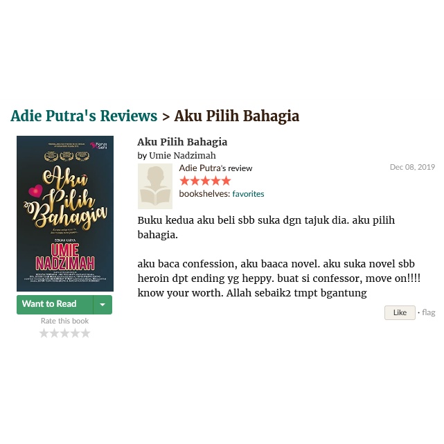 Buy Novel Aku Pilih Bahagia Penulis Umie Nadzimah Penerbit Karyaseni Isbn 978 967 469 137 0 Seetracker Malaysia