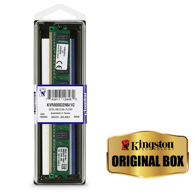 Kingston RAM (Lifetime Warranty) 1GB DDR2 800 Memory Model KVR800D2N6 ...