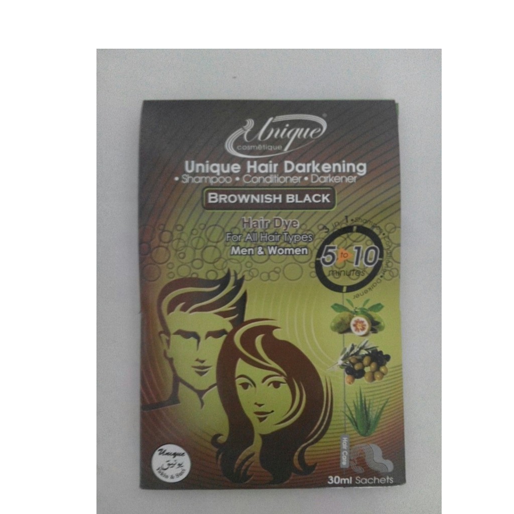 Unique Hair Darkening Shampoo Brownish Black 30ml Shopee Malaysia