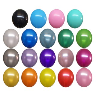 10 / 50 pcs 12 Inch Latex Round Shape Metallic Balloons 3.2G