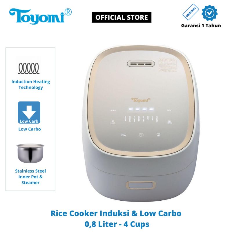 Toyomi SMARTHEALTH IH RICE COOKER 0.8 L With Low Carb Pot RC51IH-08 | Induction HEATING