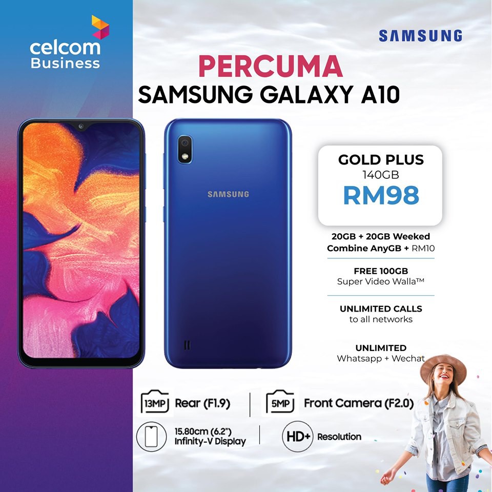 Celcom Free Phone Samsung Galaxy A10 Shopee Malaysia