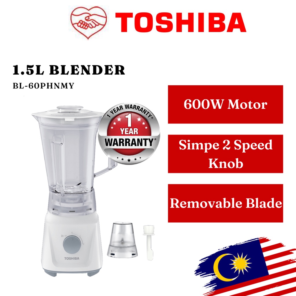 Toshiba Jug Blender (1.5 L) BL60PHNMY Grinder Pengisar Big Jar Cawan